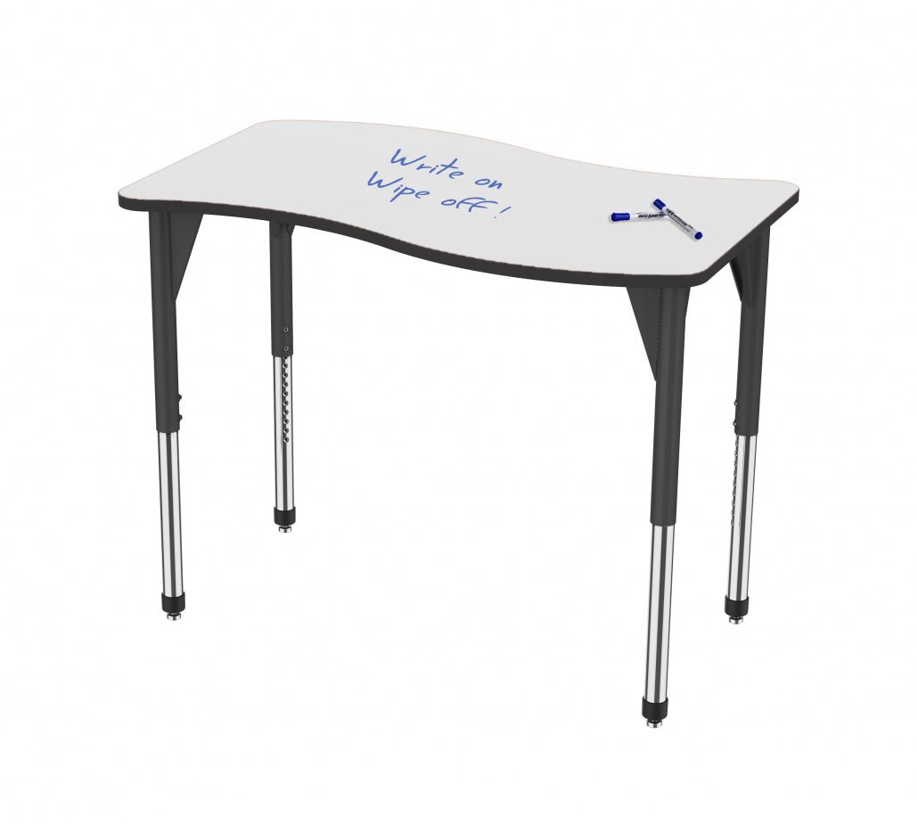 Marco Premier Series Wave Activity Table w/ Dry Erase Top 30" x 54" Adj Height 21" - 31" (43 - 2258 - DB) - SchoolOutlet