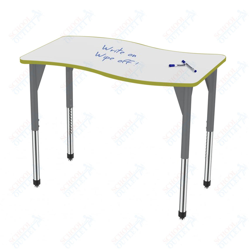 Marco Premier Series Wave Activity Table w/ Dry Erase Top 30" x 60" Adj Height 21" - 31" (43 - 2259 - DB) - SchoolOutlet