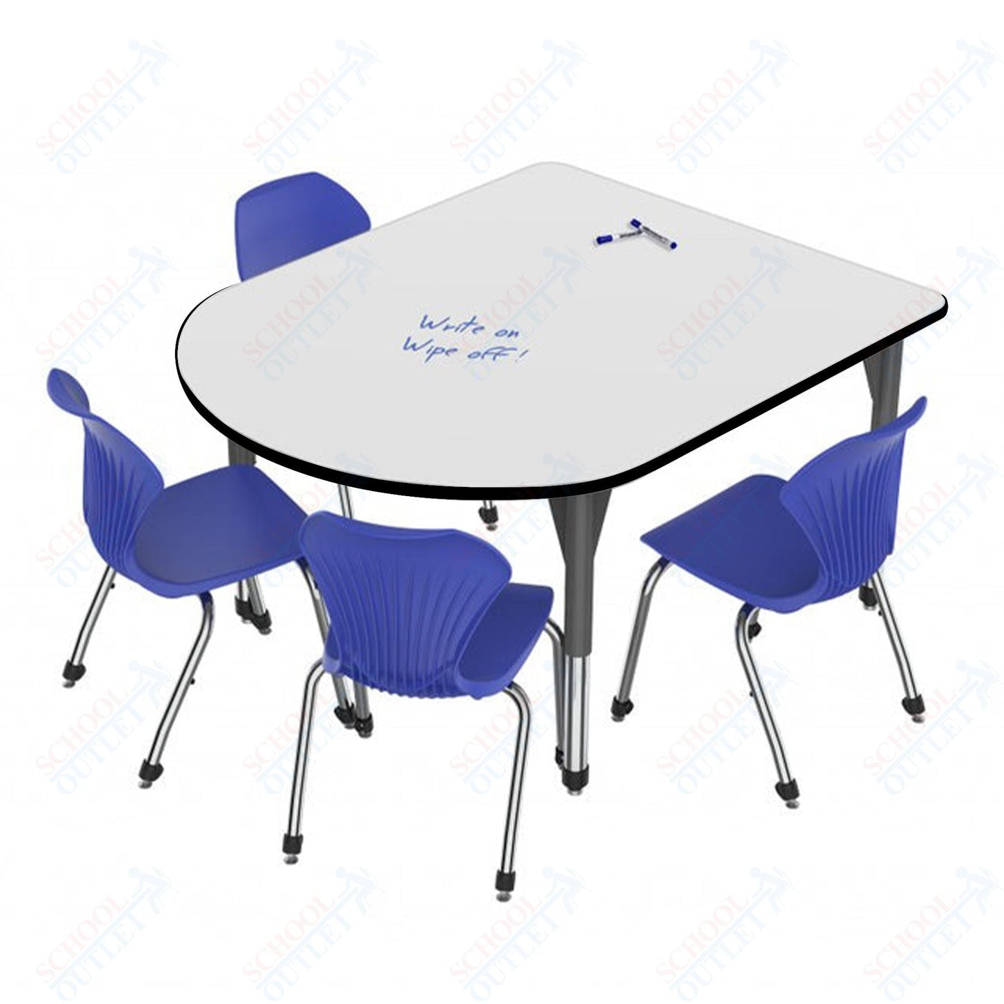 Marco Premier Series Multimedia Table w/ Dry Erase Top 48" x 60" Adj Height 21" - 31" (43 - 2260 - DB) - SchoolOutlet