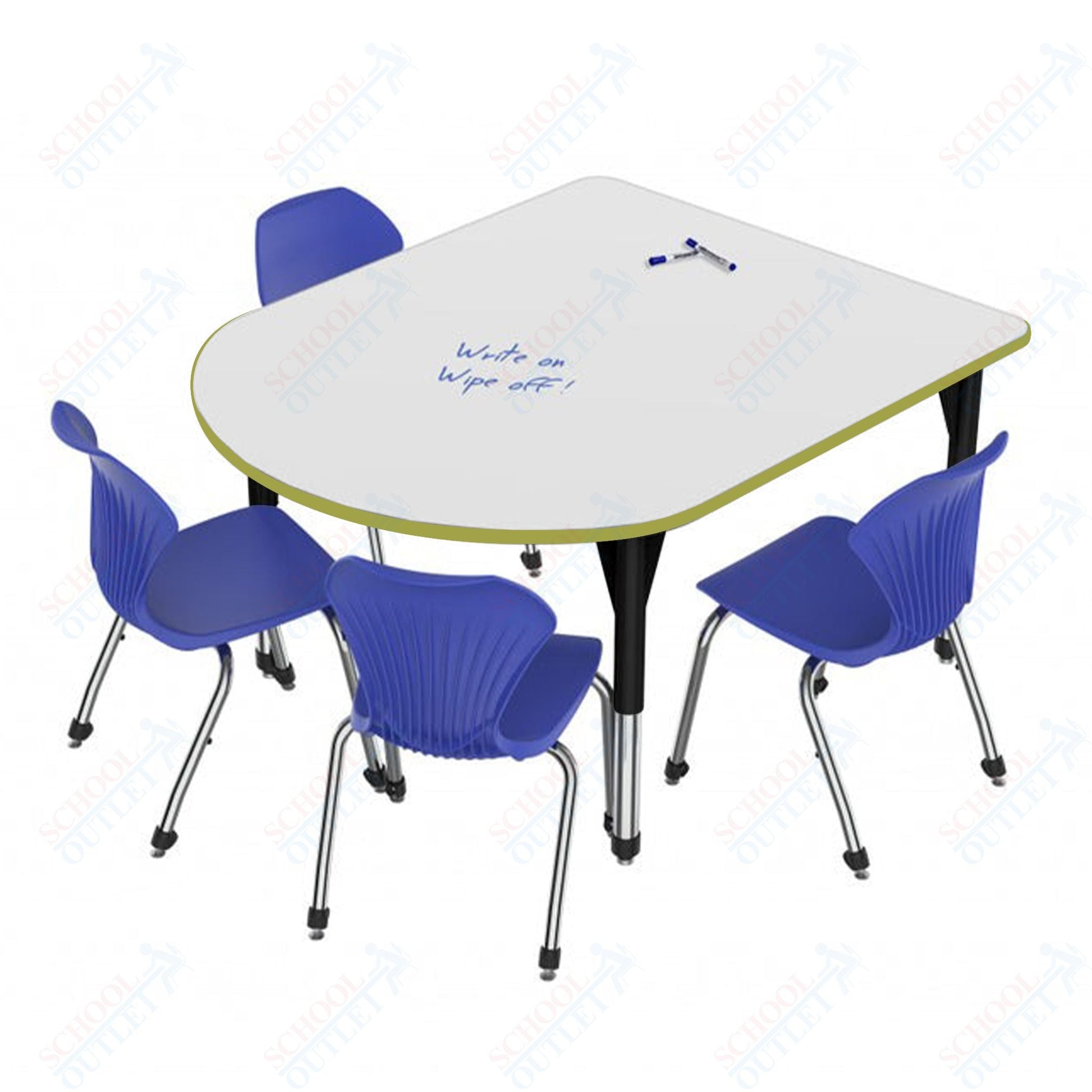 Marco Premier Series Multimedia Table w/ Dry Erase Top 48" x 60" Adj Height 21" - 31" (43 - 2260 - DB) - SchoolOutlet