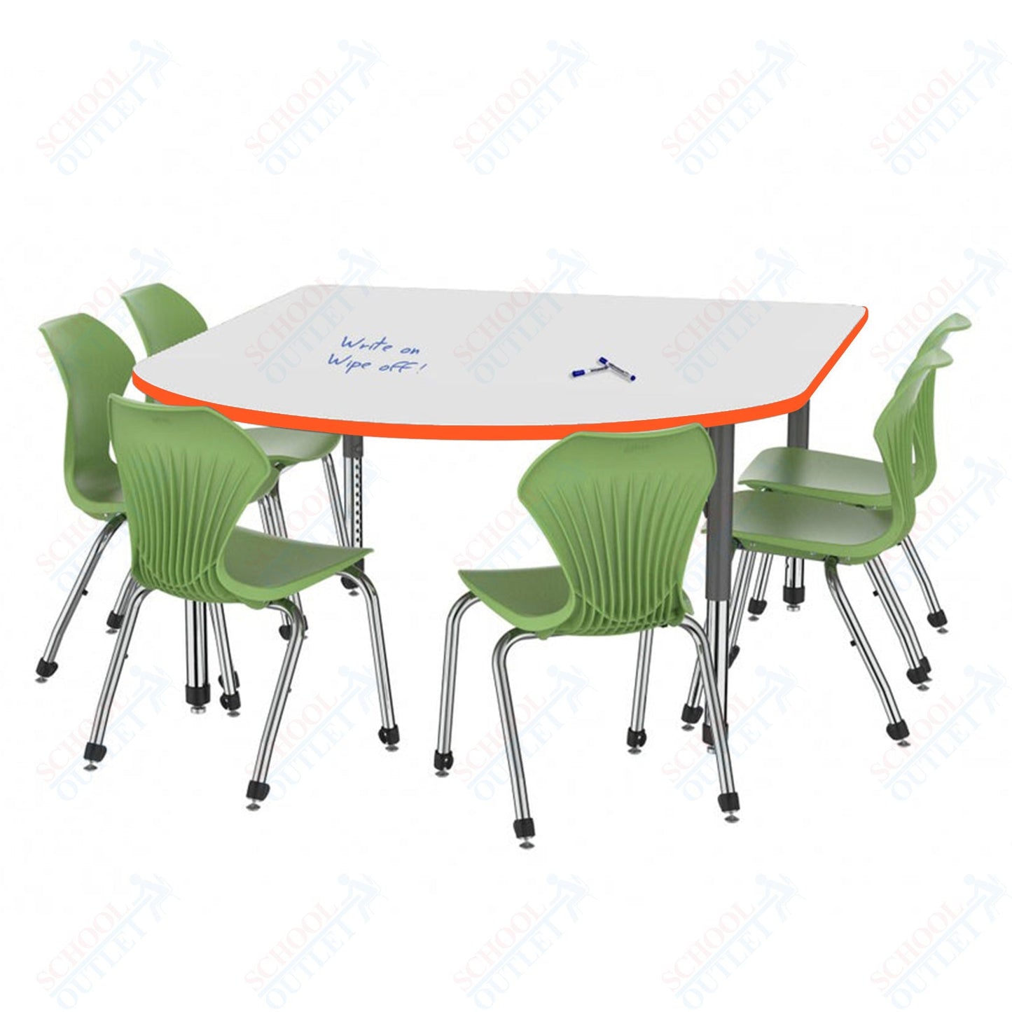 Marco Premier Series Multimedia Table w/ Dry Erase Top 60" x 72" Adj Height 21" - 31" (43 - 2261 - DB) - SchoolOutlet