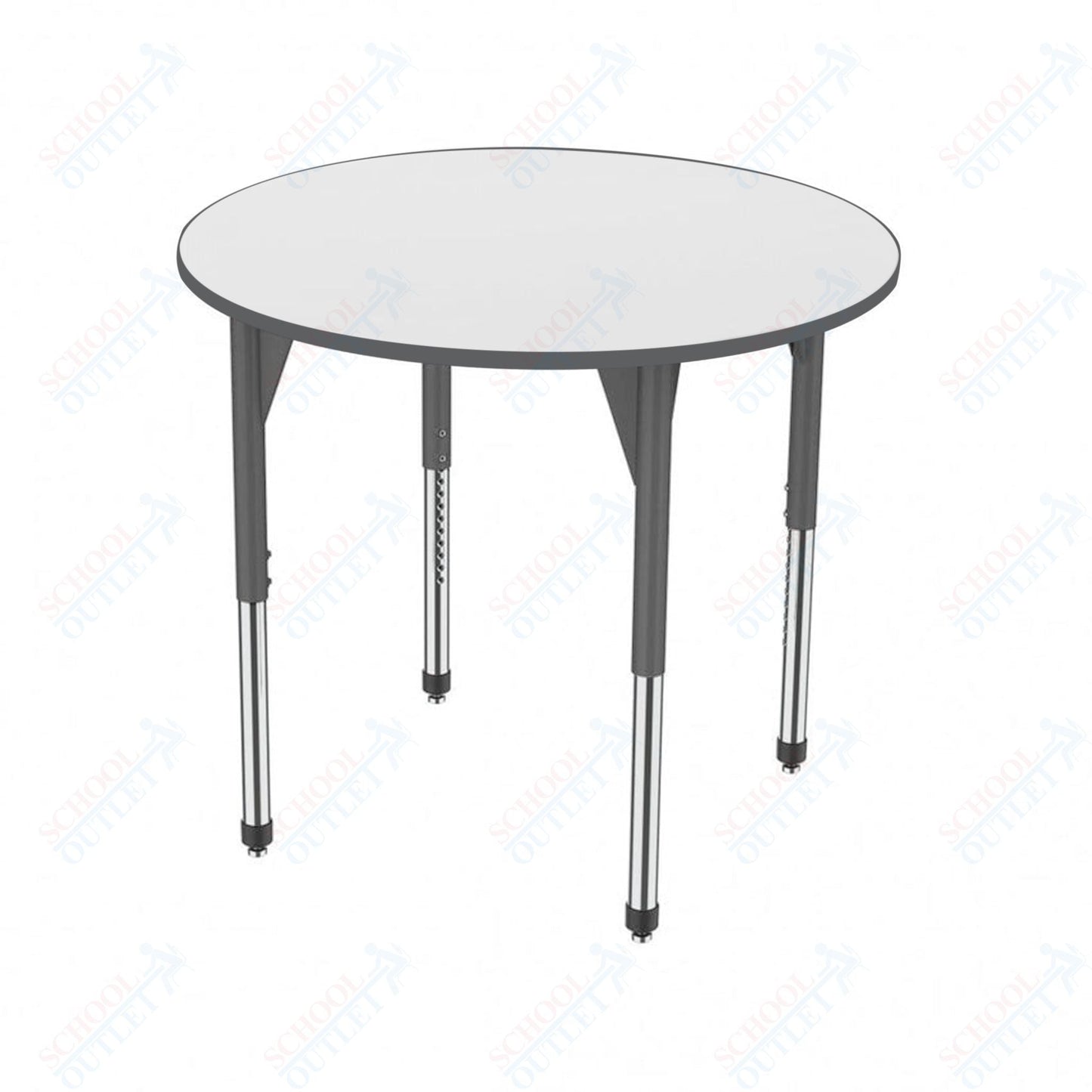 Marco Premier Series 48" Round Stand - Up Table w/ Dry Erase Top Adj Height 32" - 42" (43 - 2266 - DA) - SchoolOutlet