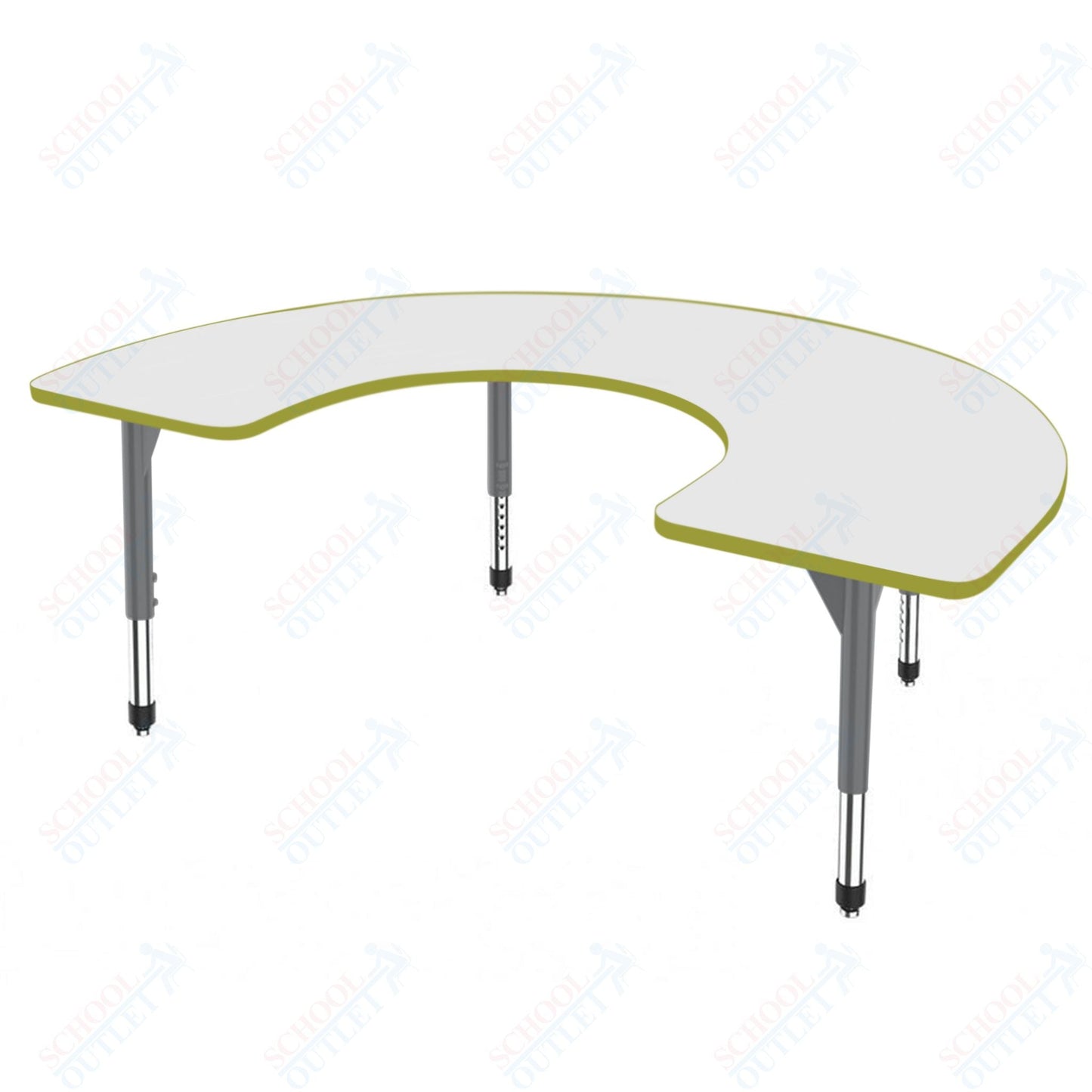 Marco Premier Series Horseshoe Activity Table w/ Dry Erase Top 60" x 66" Adj Height 21" - 31" (43 - 2270 - DB) - SchoolOutlet