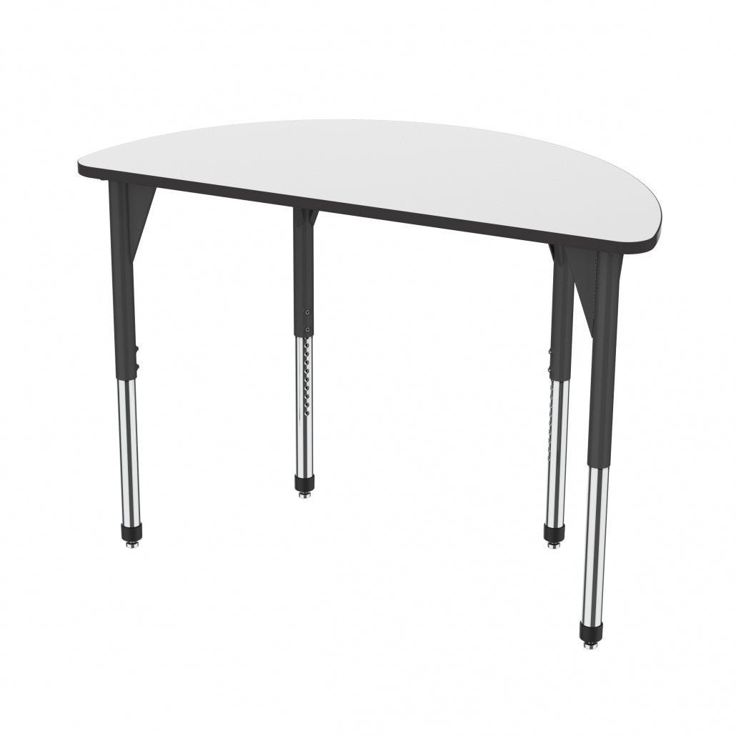 Marco Premier Series 60" Half Round Stand - Up Table w/ Dry Erase Top Adj Height 32" - 42" (43 - 2278 - DA) - SchoolOutlet