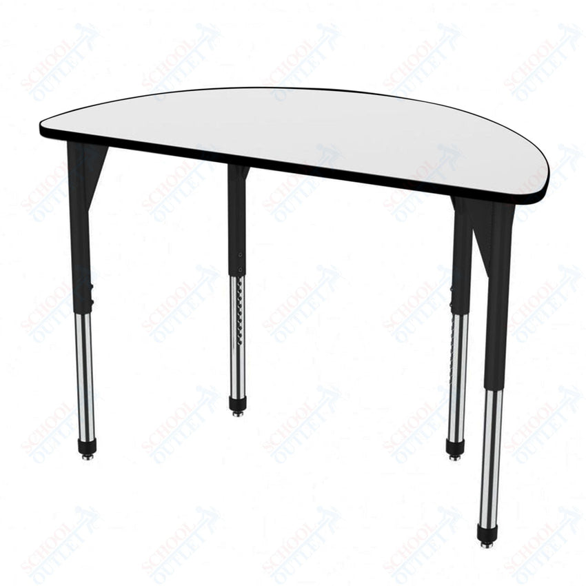 Marco Premier Series 60" Half Round Stand - Up Table w/ Dry Erase Top Adj Height 32" - 42" (43 - 2278 - DA) - SchoolOutlet