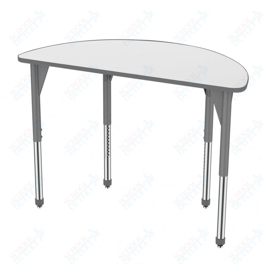 Marco Premier Series 60" Half Round Stand - Up Table w/ Dry Erase Top Adj Height 32" - 42" (43 - 2278 - DA) - SchoolOutlet