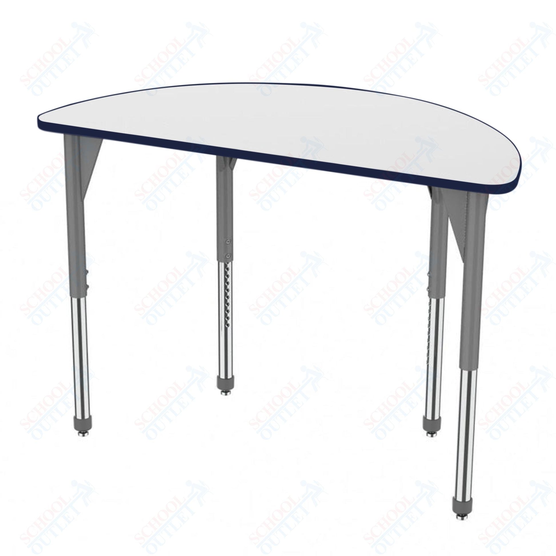 Marco Premier Series 60" Half Round Stand - Up Table w/ Dry Erase Top Adj Height 32" - 42" (43 - 2278 - DA) - SchoolOutlet