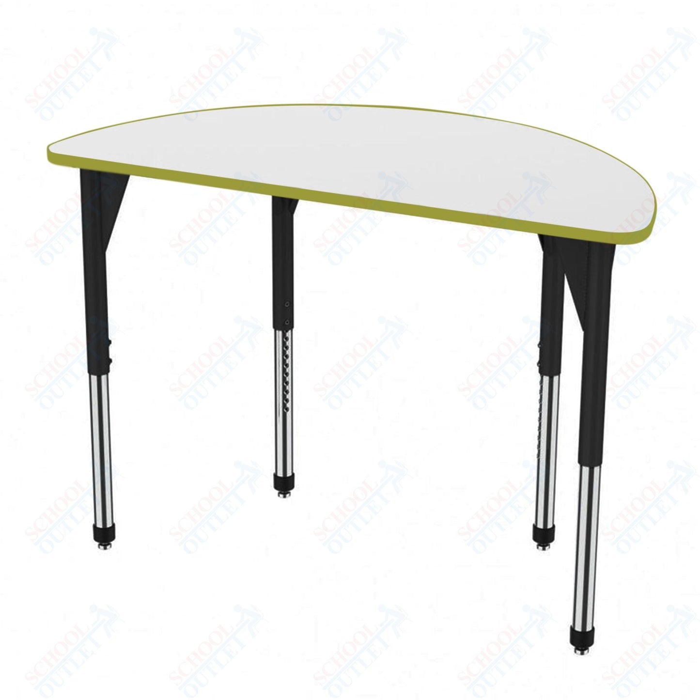 Marco Premier Series 60" Half Round Stand - Up Table w/ Dry Erase Top Adj Height 32" - 42" (43 - 2278 - DA) - SchoolOutlet