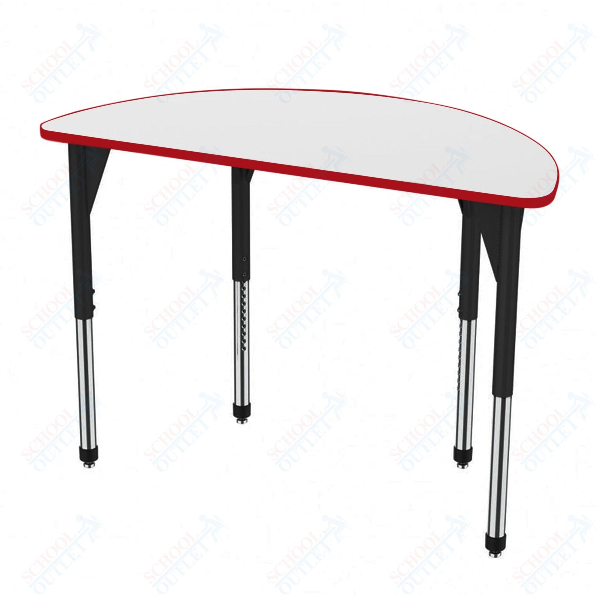 Marco Premier Series 60" Half Round Stand - Up Table w/ Dry Erase Top Adj Height 32" - 42" (43 - 2278 - DA) - SchoolOutlet