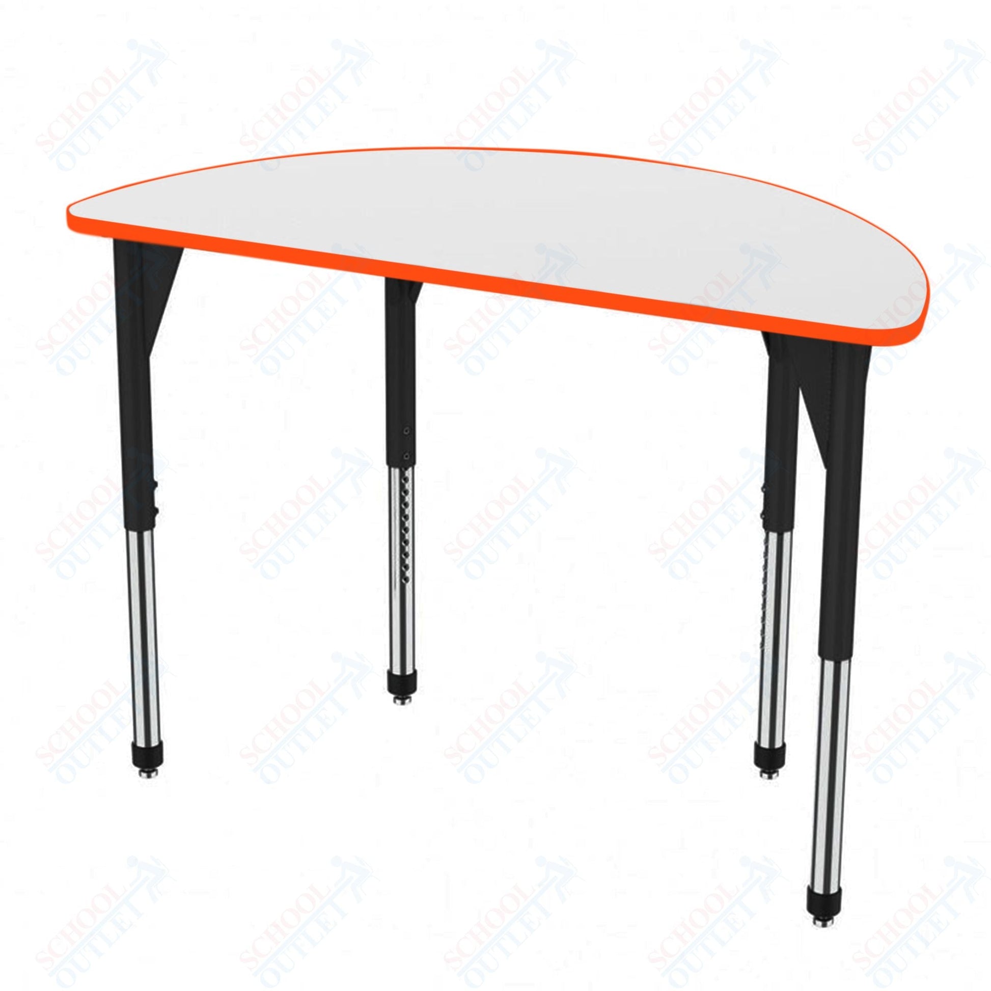 Marco Premier Series 60" Half Round Stand - Up Table w/ Dry Erase Top Adj Height 32" - 42" (43 - 2278 - DA) - SchoolOutlet