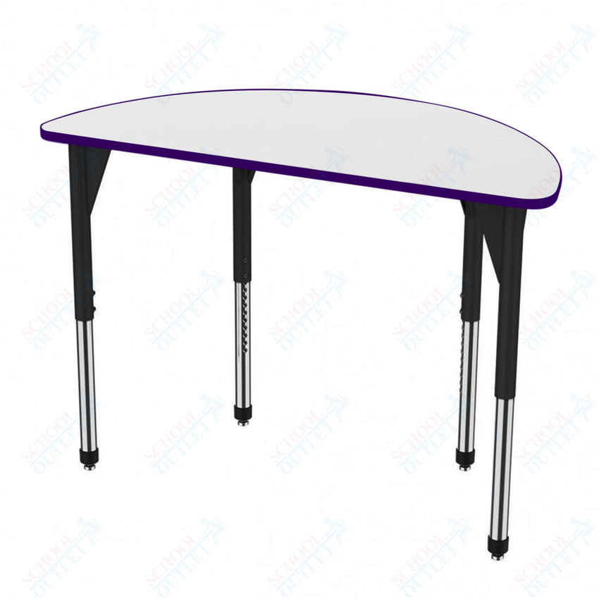 Marco Premier Series 60" Half Round Stand - Up Table w/ Dry Erase Top Adj Height 32" - 42" (43 - 2278 - DA) - SchoolOutlet