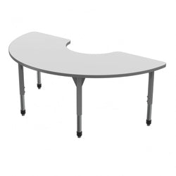 Marco Premier Series Half Moon Activity Table w/ Dry Erase Top 36" x 72" Adj Height 21"-31" (43-2279-DB)