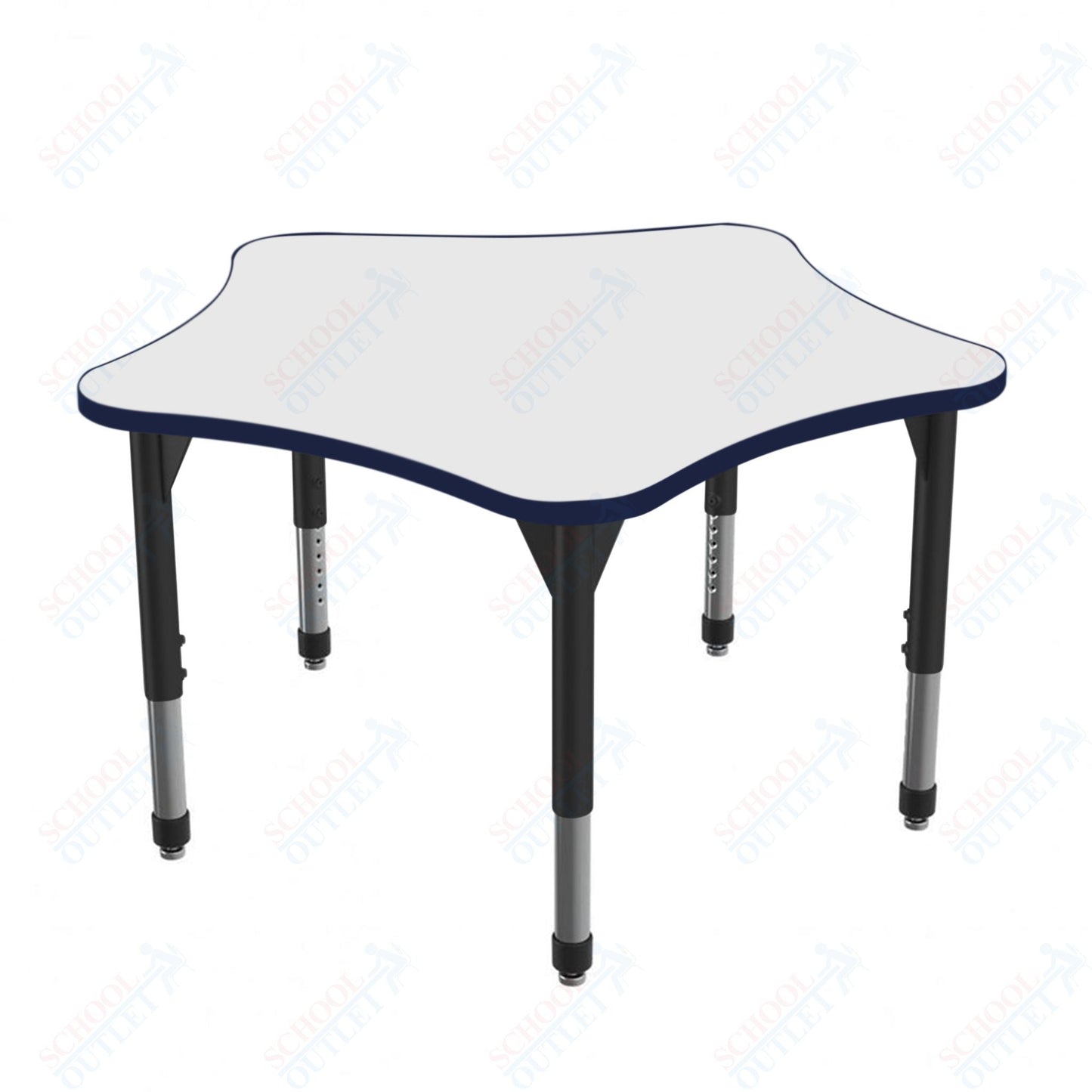 Marco Premier Series 60" 5 - Star Activity Table w/ Dry Erase Top Adj Height 21" - 31" (43 - 2281 - DB) - SchoolOutlet