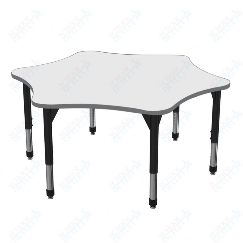 Marco Premier Series 60" 6 - Star Activity Table w/ Dry Erase Top Adj Height 21" - 31" (43 - 2282 - DB) - SchoolOutlet