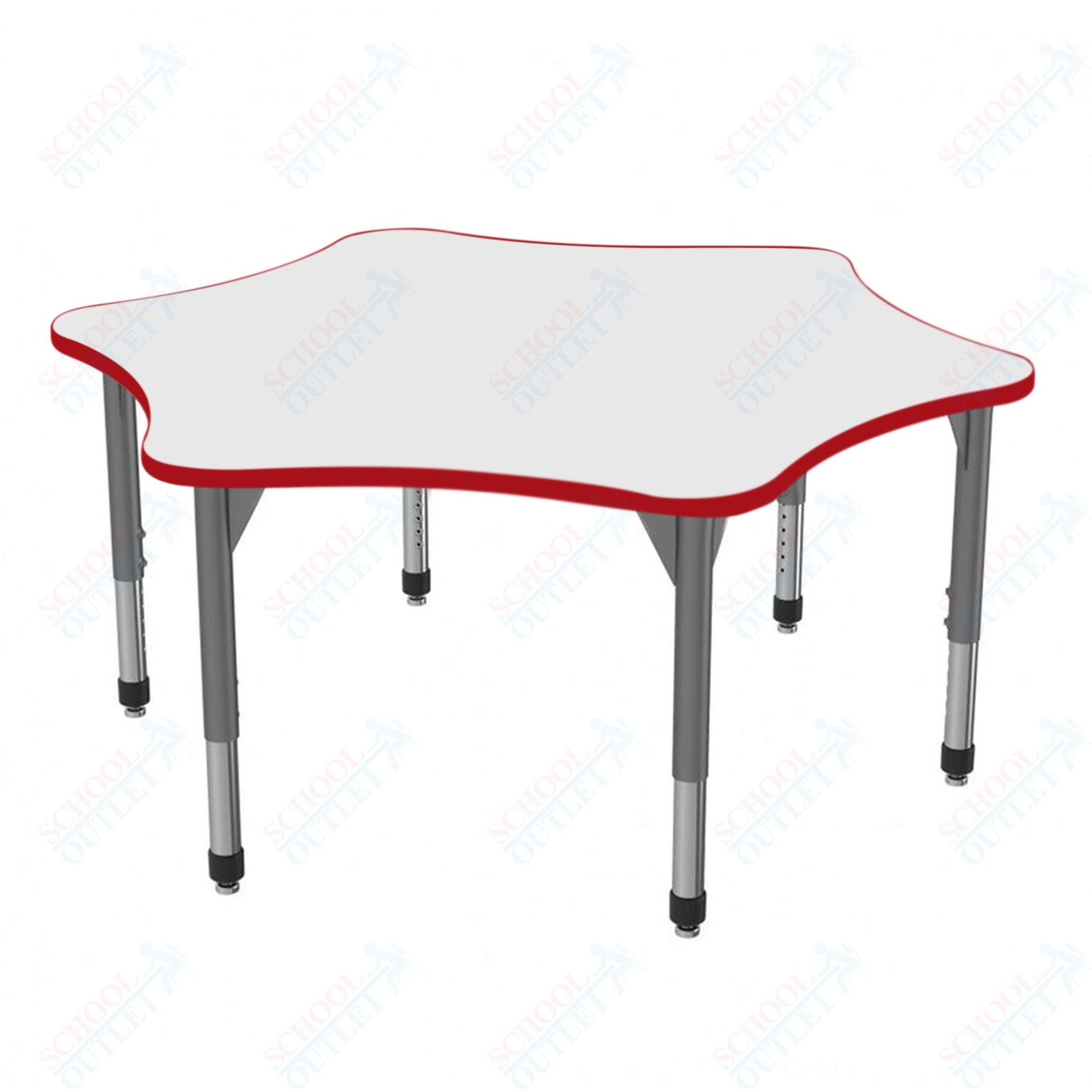 Marco Premier Series 60" 6 - Star Activity Table w/ Dry Erase Top Adj Height 21" - 31" (43 - 2282 - DB) - SchoolOutlet