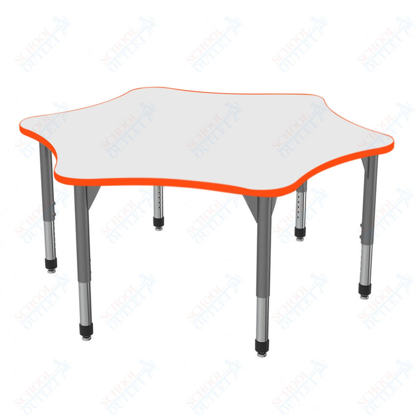 Marco Premier Series 60" 6 - Star Activity Table w/ Dry Erase Top Adj Height 21" - 31" (43 - 2282 - DB) - SchoolOutlet