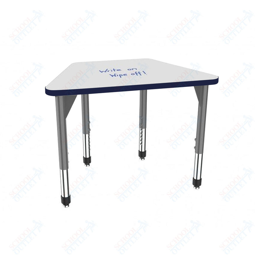 Marco Premier Series Trapezoid Collaborative Desk w/ Dry Erase HPL Top 36" x 23" Adjustable Height 21" - 31" (43 - 2284 - DB) - SchoolOutlet