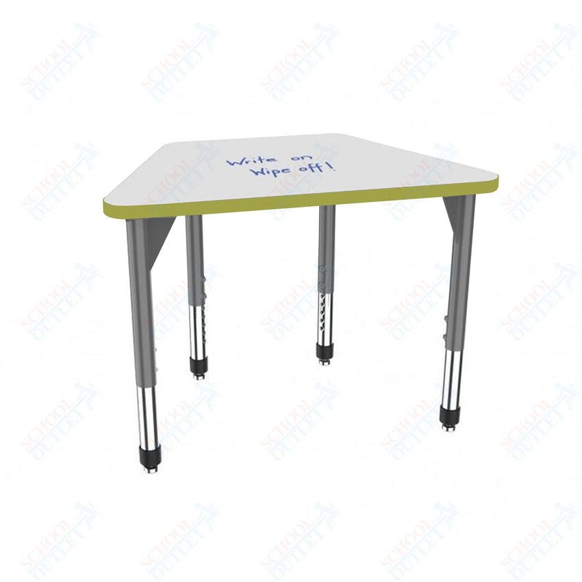 Marco Premier Series Trapezoid Collaborative Desk w/ Dry Erase HPL Top 36" x 23" Adjustable Height 21" - 31" (43 - 2284 - DB) - SchoolOutlet