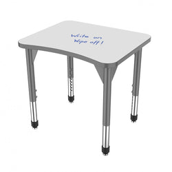 Marco Premier Series Curve Collaborative Desk w/ Dry Erase HPL Top 24" x 28" Adjustable Height 21"-31" (43-2291-DB)