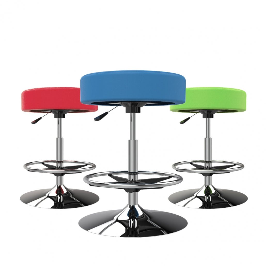 Marco Apex series 22" - 30" H Height Adjustable Cushioned Swivel Stool (L001 - G1) - SchoolOutlet