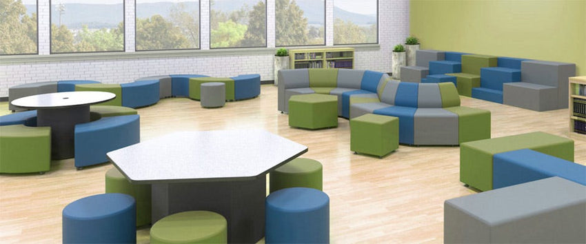 Marco Sonik Soft Seating 24 Degree Curved Bench 16" Seat Height (LF1240 - G1) - SchoolOutlet