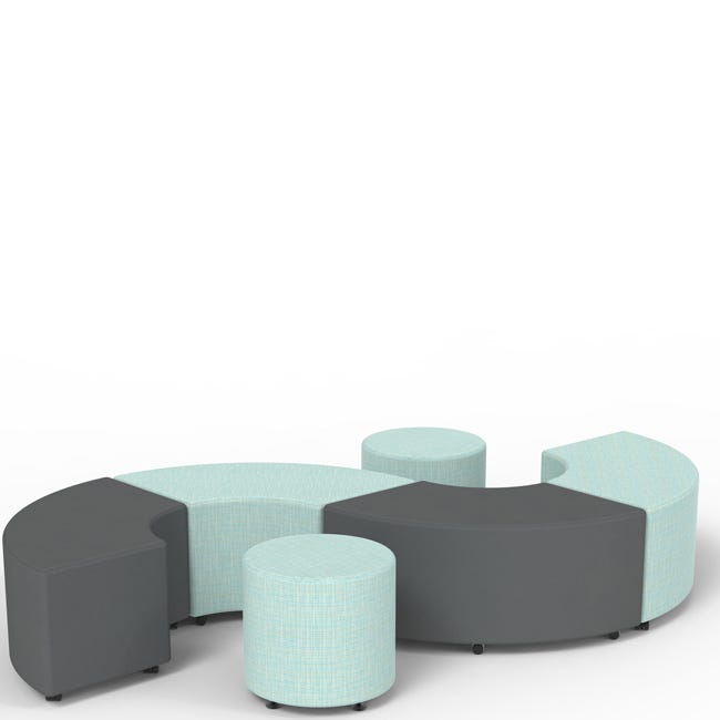 Marco Sonik Soft Seating 24 Degree Curved Bench 16" Seat Height (LF1240 - G1) - SchoolOutlet