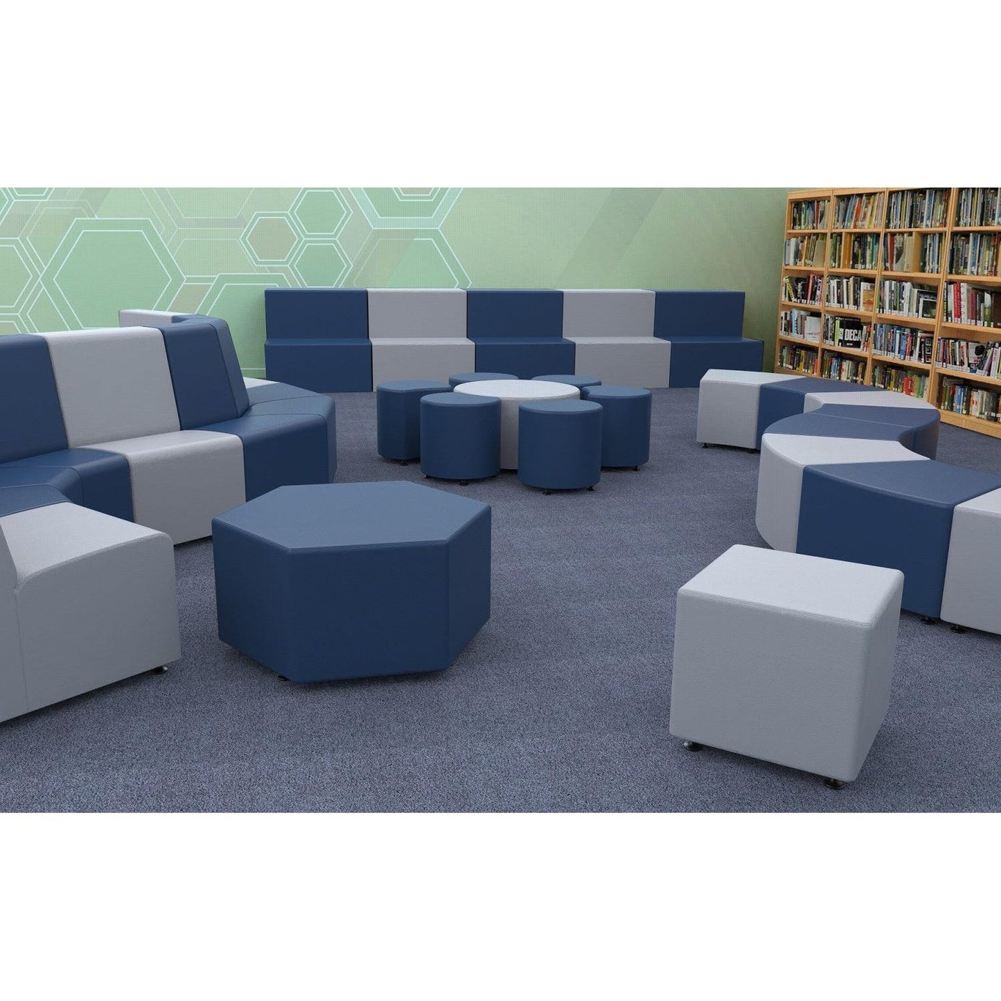 Marco Sonik Soft Seating 36 Degree Curved Bench 51" W x 16" H (LF1250 - G1) - SchoolOutlet