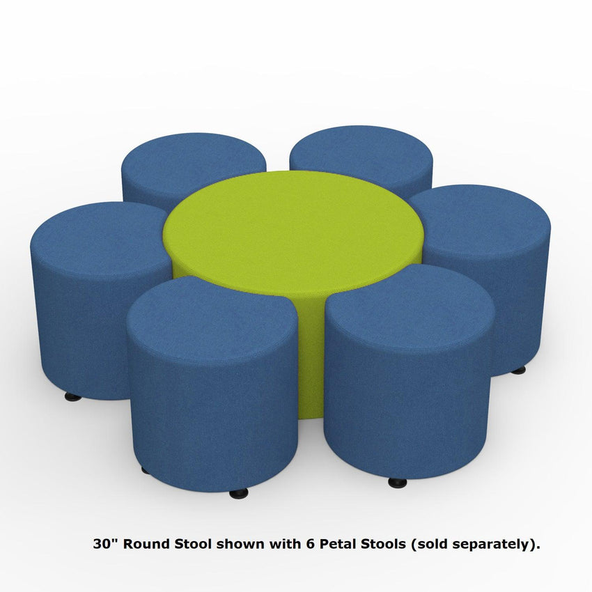 Marco Sonik Soft Seating 30 - inch Round Stool - 30" W x 16" H (LF1513 - G1) - SchoolOutlet