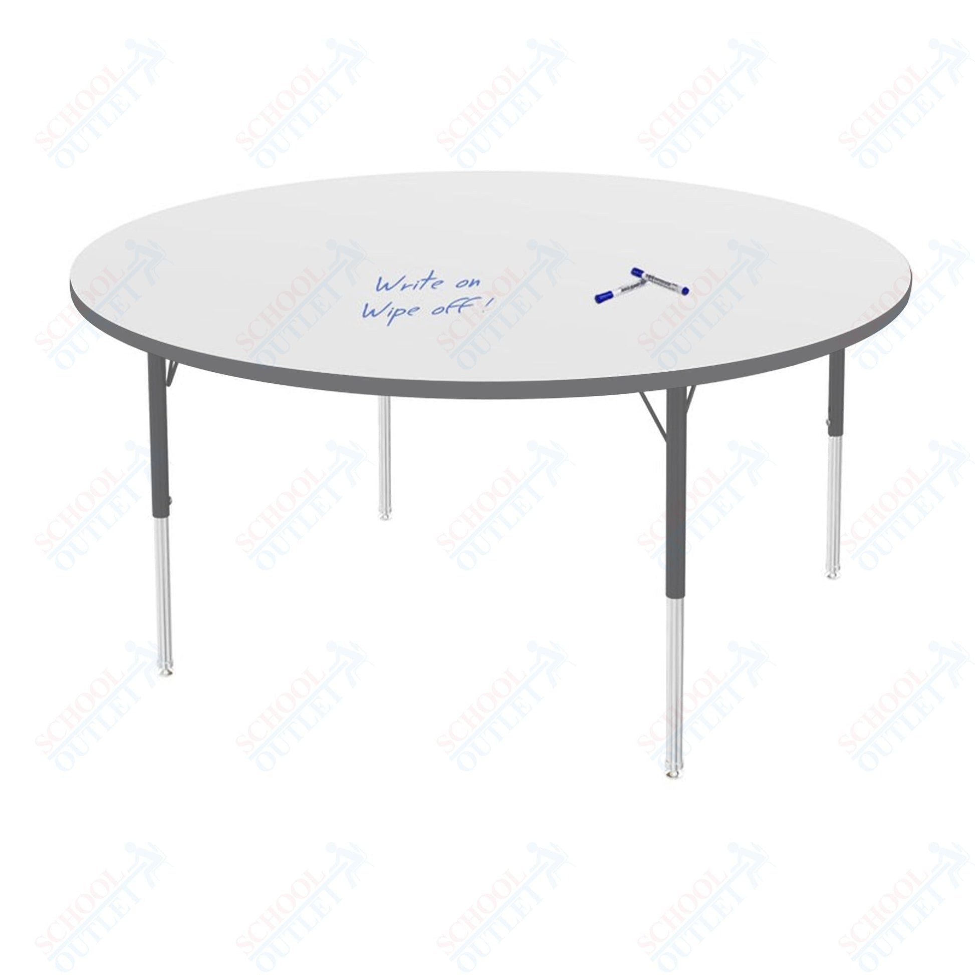 Marco MG2200 Series 60" Round Activity Table w/ Dry Erase Top Adj Height 21" - 30" (MG2207 - DB) - SchoolOutlet