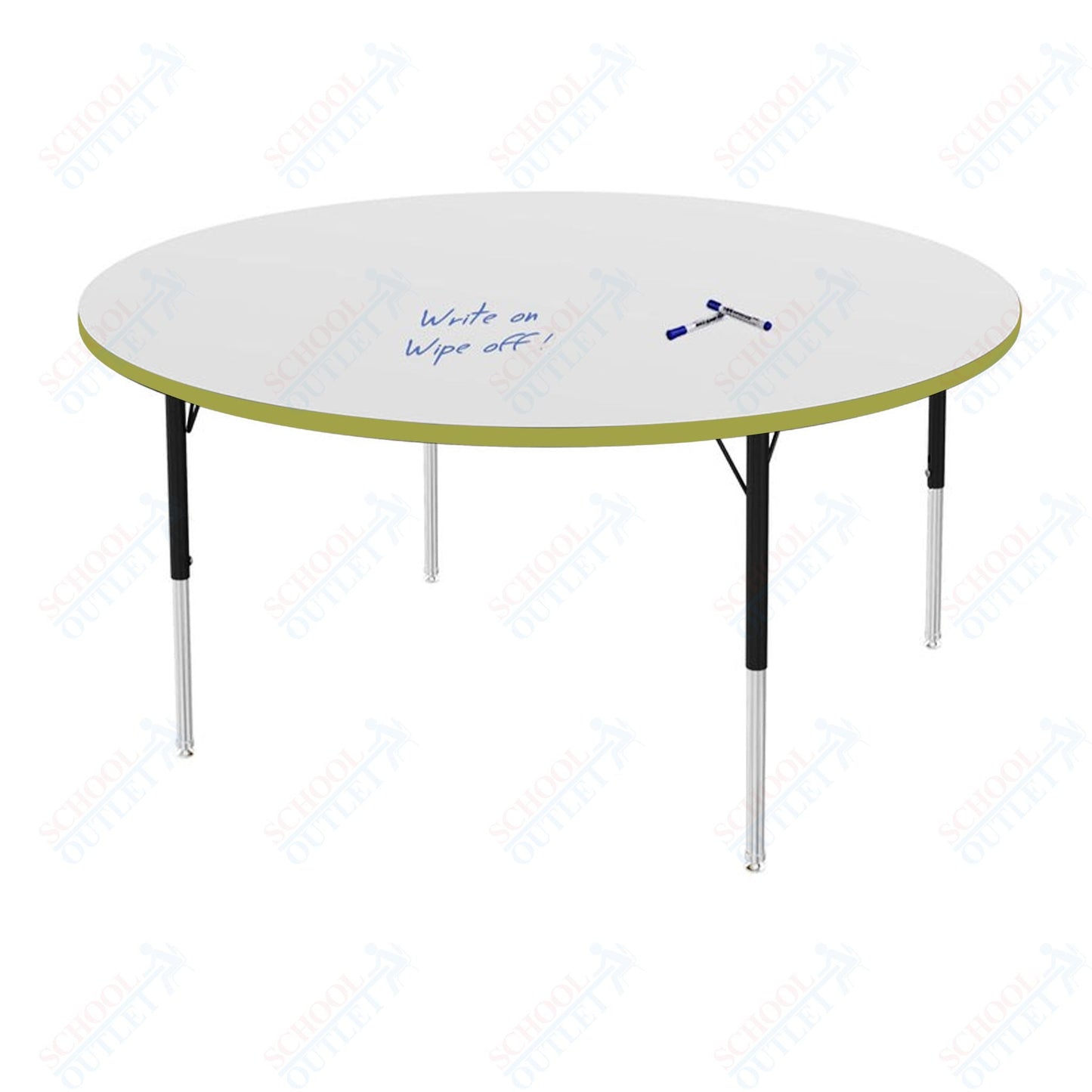 Marco MG2200 Series 60" Round Activity Table w/ Dry Erase Top Adj Height 21" - 30" (MG2207 - DB) - SchoolOutlet