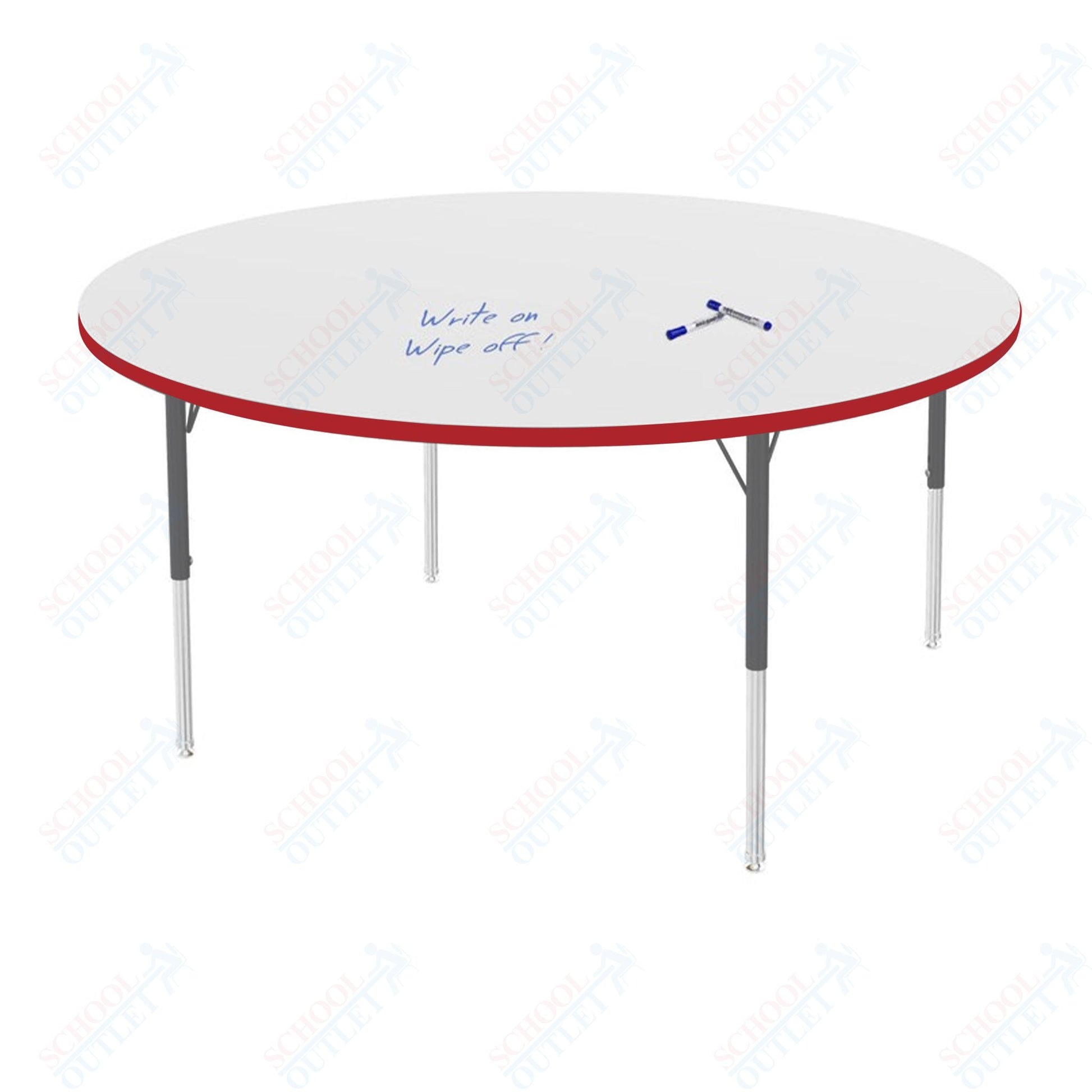 Marco MG2200 Series 60" Round Activity Table w/ Dry Erase Top Adj Height 21" - 30" (MG2207 - DB) - SchoolOutlet