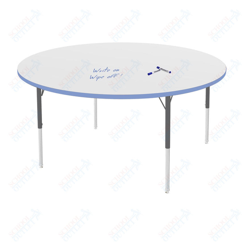 Marco MG2200 Series 60" Round Activity Table w/ Dry Erase Top Adj Height 21" - 30" (MG2207 - DB) - SchoolOutlet