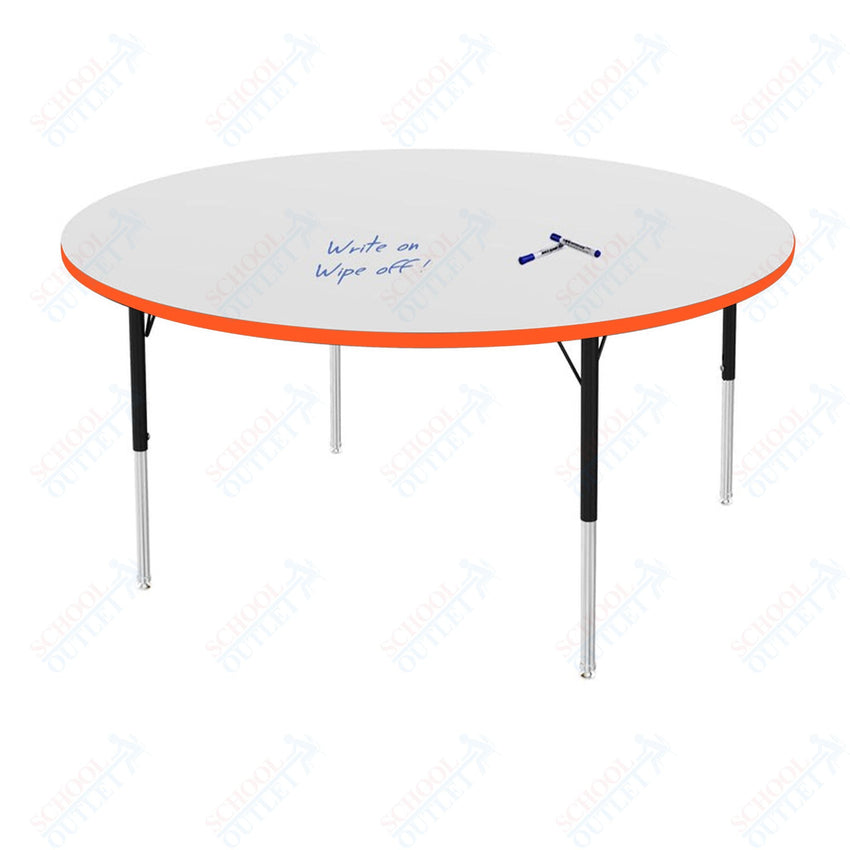 Marco MG2200 Series 60" Round Activity Table w/ Dry Erase Top Adj Height 21" - 30" (MG2207 - DB) - SchoolOutlet