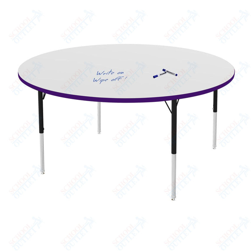 Marco MG2200 Series 60" Round Activity Table w/ Dry Erase Top Adj Height 21" - 30" (MG2207 - DB) - SchoolOutlet