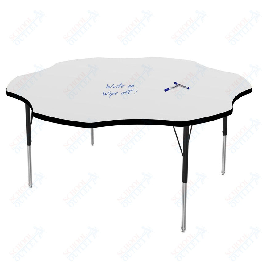 Marco MG2200 Series 60" Flower Preschool Table w/ Dry Erase Top Adj Height 16" - 24" (MG2208 - DA) - SchoolOutlet