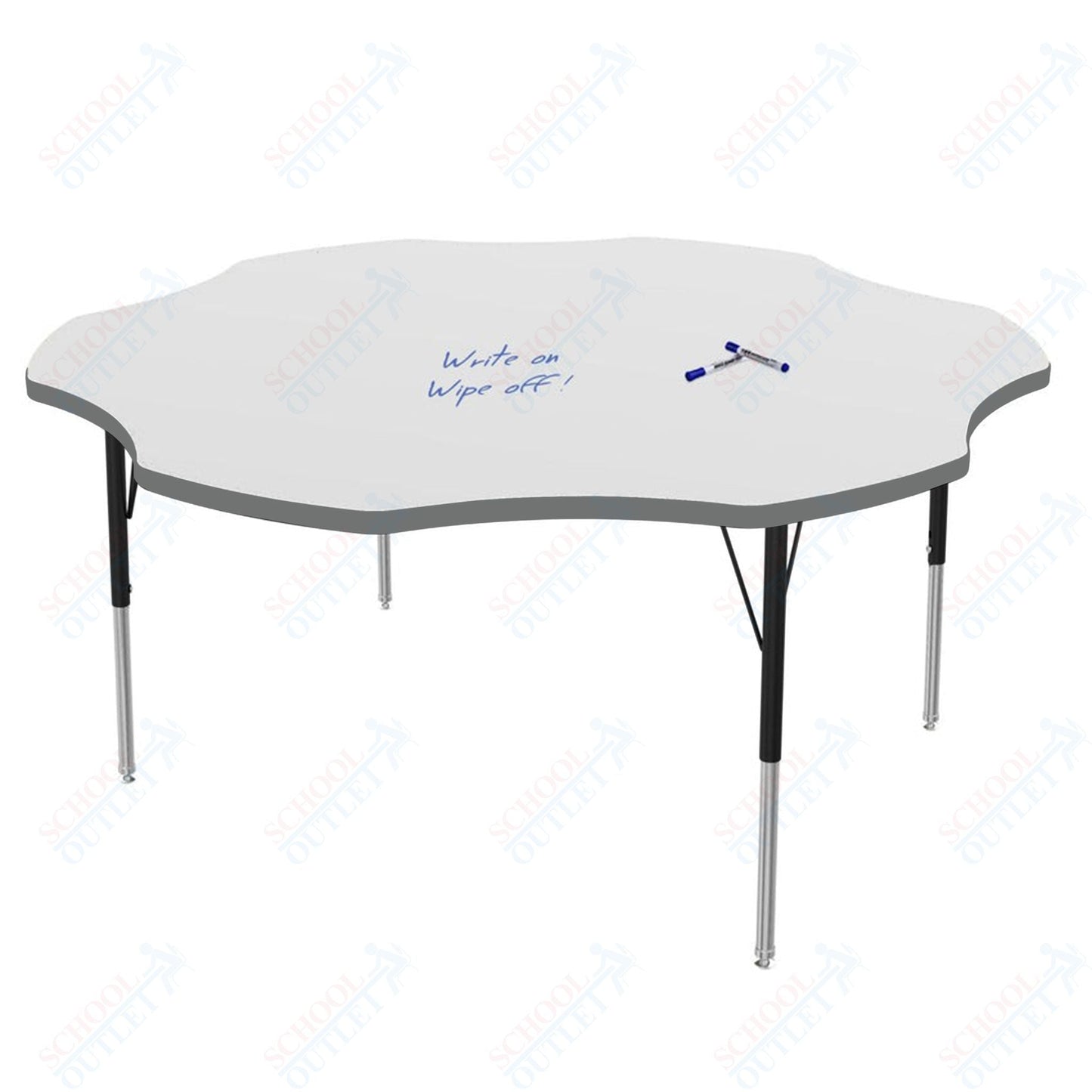 Marco MG2200 Series 60" Flower Preschool Table w/ Dry Erase Top Adj Height 16" - 24" (MG2208 - DA) - SchoolOutlet