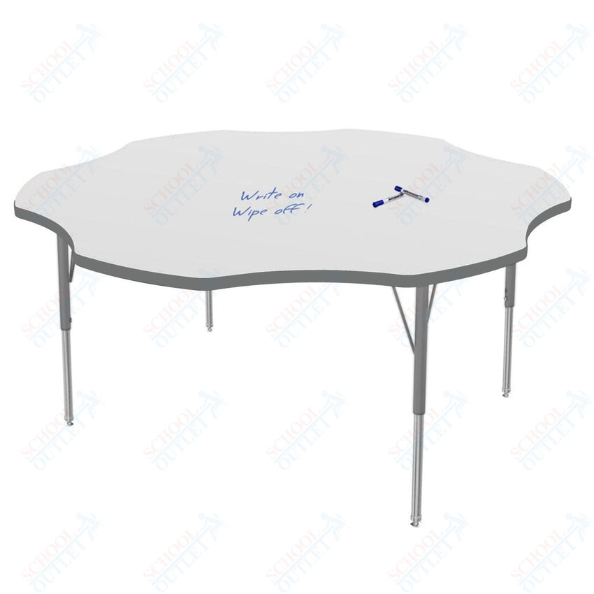 Marco MG2200 Series 60" Flower Preschool Table w/ Dry Erase Top Adj Height 16" - 24" (MG2208 - DA) - SchoolOutlet