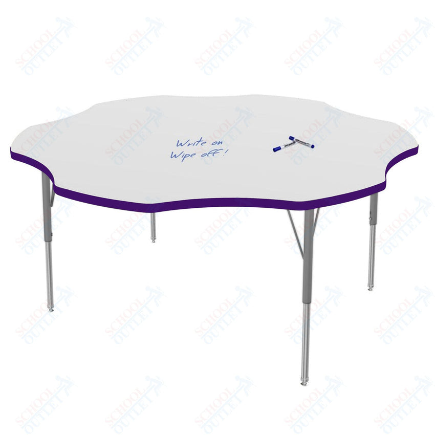 Marco MG2200 Series 60" Flower Preschool Table w/ Dry Erase Top Adj Height 16" - 24" (MG2208 - DA) - SchoolOutlet