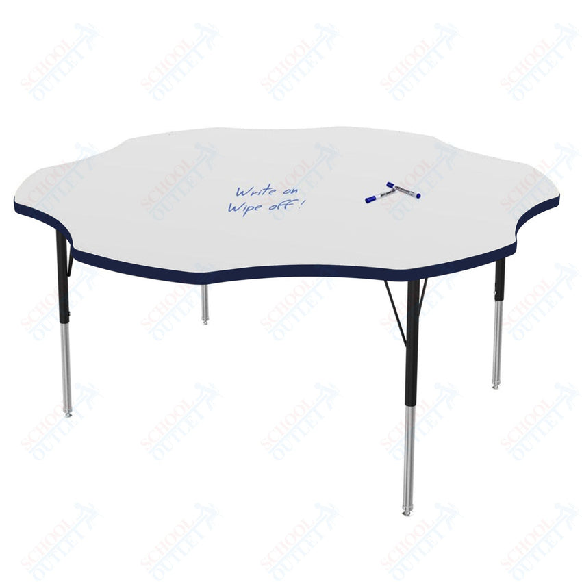 Marco MG2200 Series 60" Flower Activity Table w/ Dry Erase Top Adj Height 21" - 30" (MG2208 - DB) - SchoolOutlet