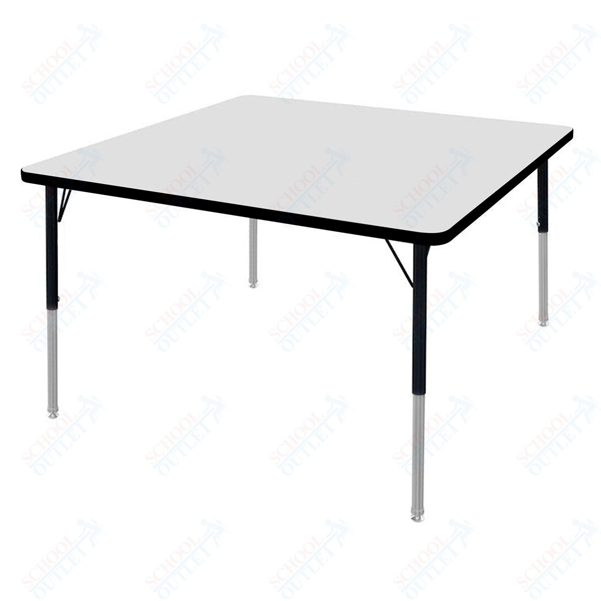 Marco MG2200 Series 36" Square Activity Table w/ Dry Erase Top Adj Height 21" - 30" (MG2212 - DB) - SchoolOutlet