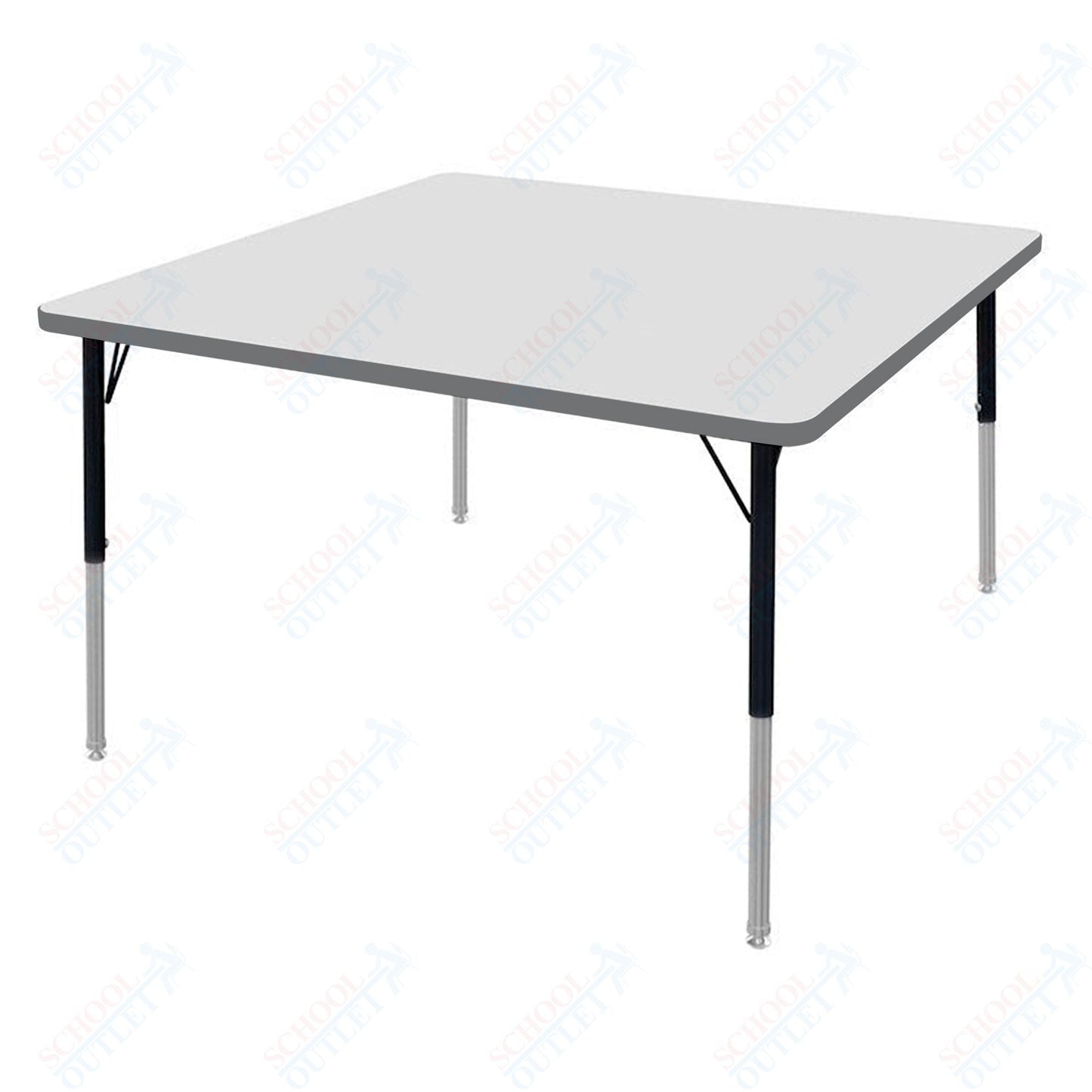 Marco MG2200 Series 36" Square Activity Table w/ Dry Erase Top Adj Height 21" - 30" (MG2212 - DB) - SchoolOutlet