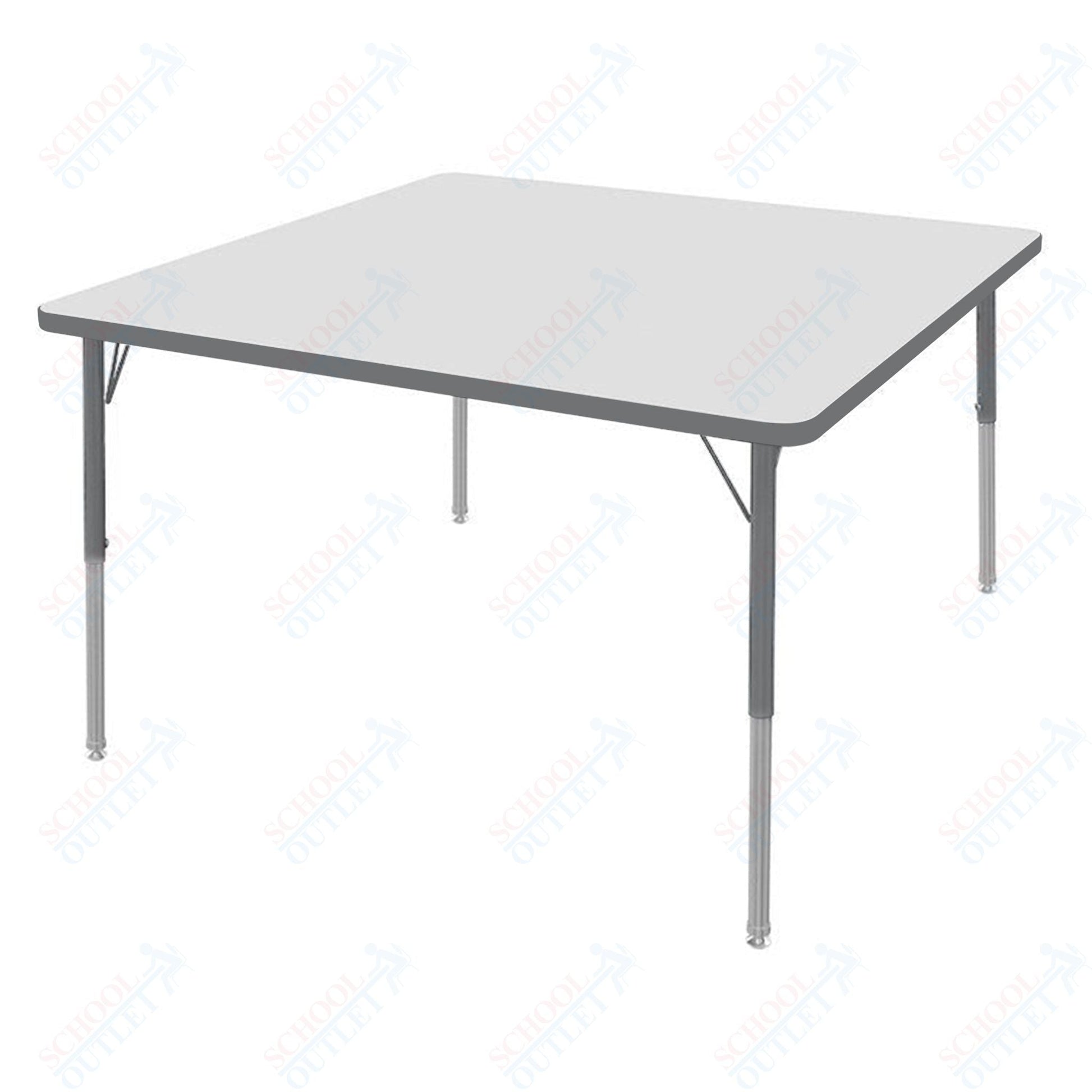 Marco MG2200 Series 36" Square Activity Table w/ Dry Erase Top Adj Height 21" - 30" (MG2212 - DB) - SchoolOutlet