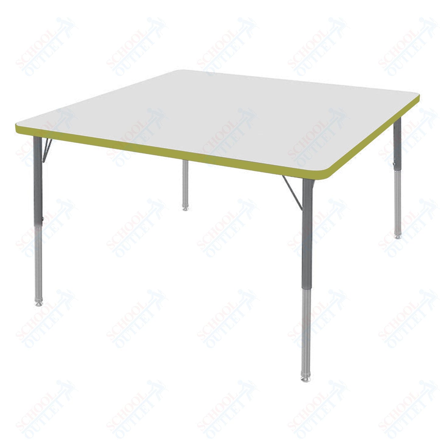 Marco MG2200 Series 36" Square Activity Table w/ Dry Erase Top Adj Height 21" - 30" (MG2212 - DB) - SchoolOutlet