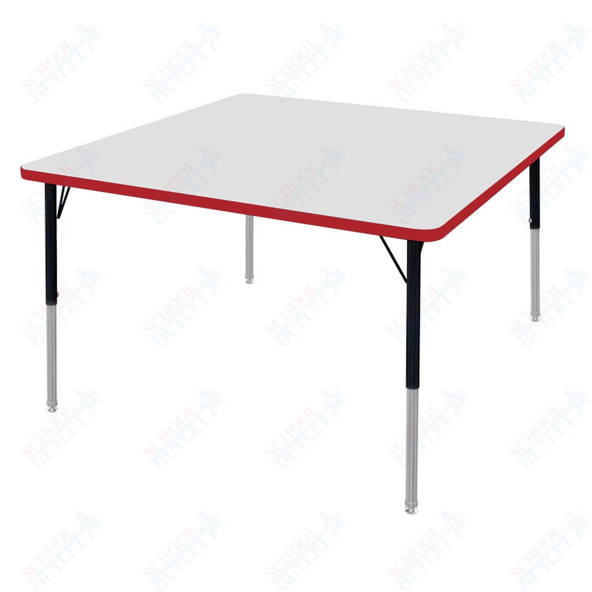 Marco MG2200 Series 36" Square Activity Table w/ Dry Erase Top Adj Height 21" - 30" (MG2212 - DB) - SchoolOutlet