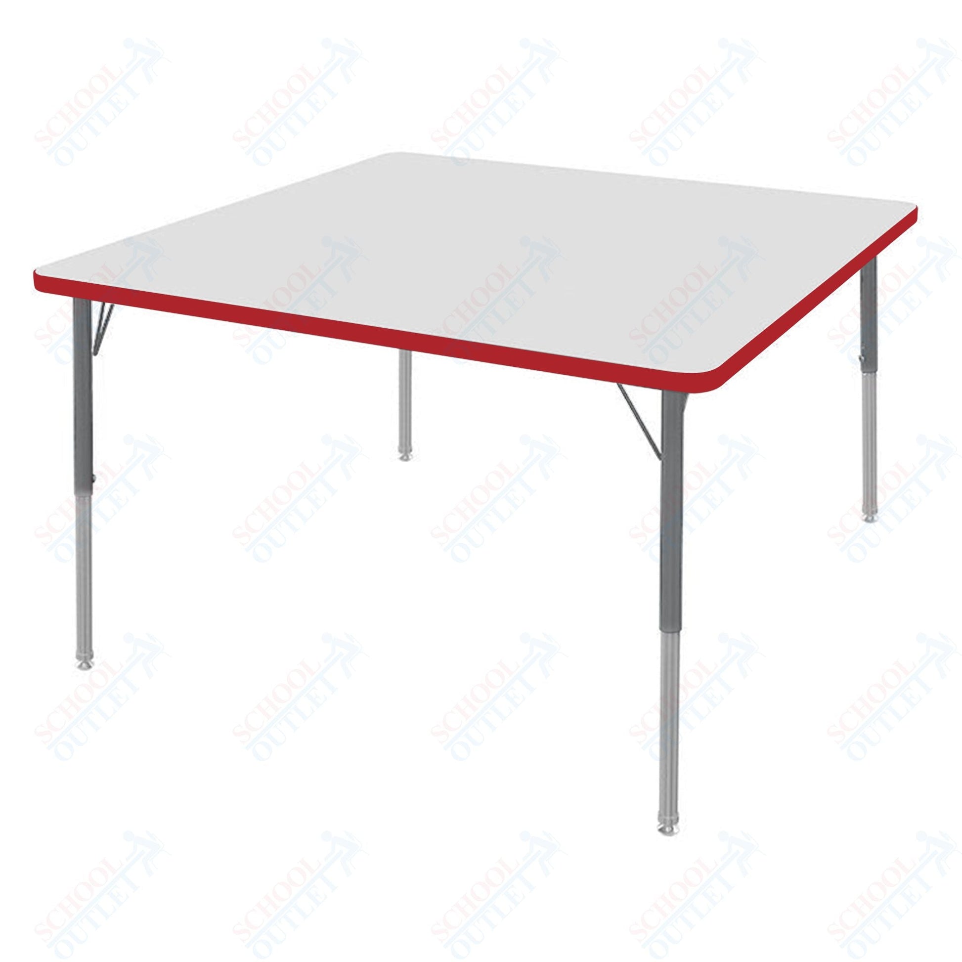 Marco MG2200 Series 36" Square Activity Table w/ Dry Erase Top Adj Height 21" - 30" (MG2212 - DB) - SchoolOutlet