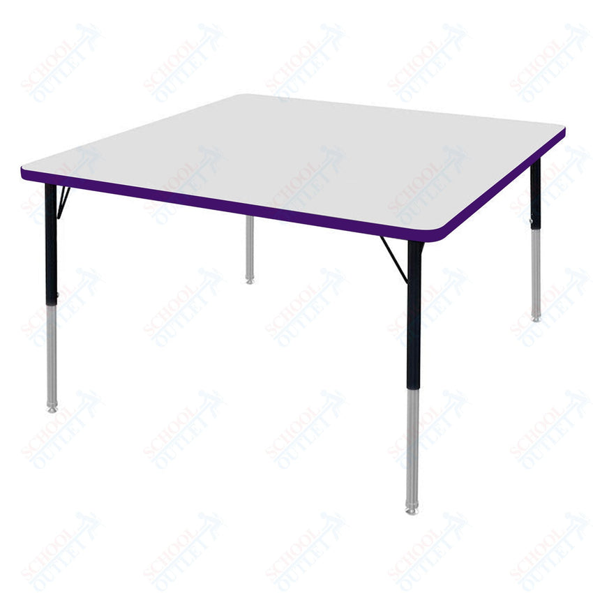 Marco MG2200 Series 36" Square Activity Table w/ Dry Erase Top Adj Height 21" - 30" (MG2212 - DB) - SchoolOutlet