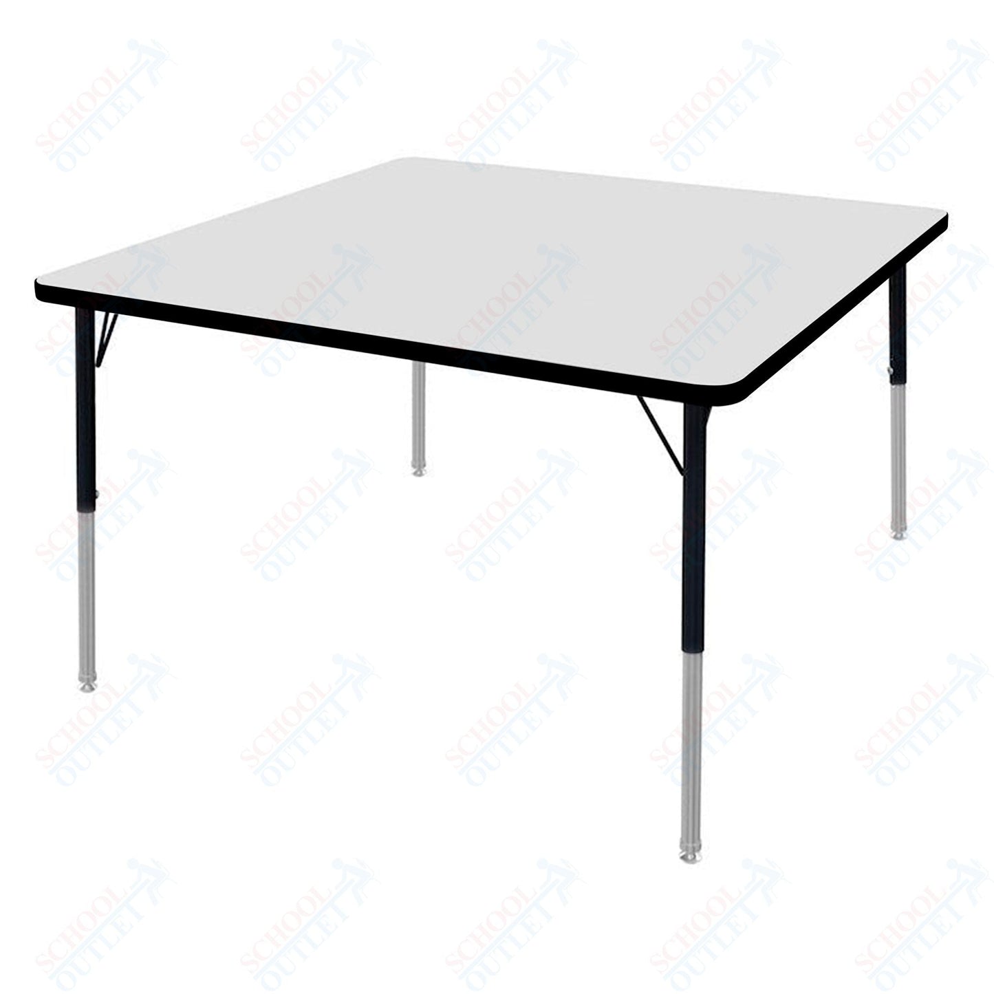 Marco MG2200 Series 42" Square Activity Table w/ Dry Erase Top Adj Height 21" - 30" (MG2214 - DB) - SchoolOutlet