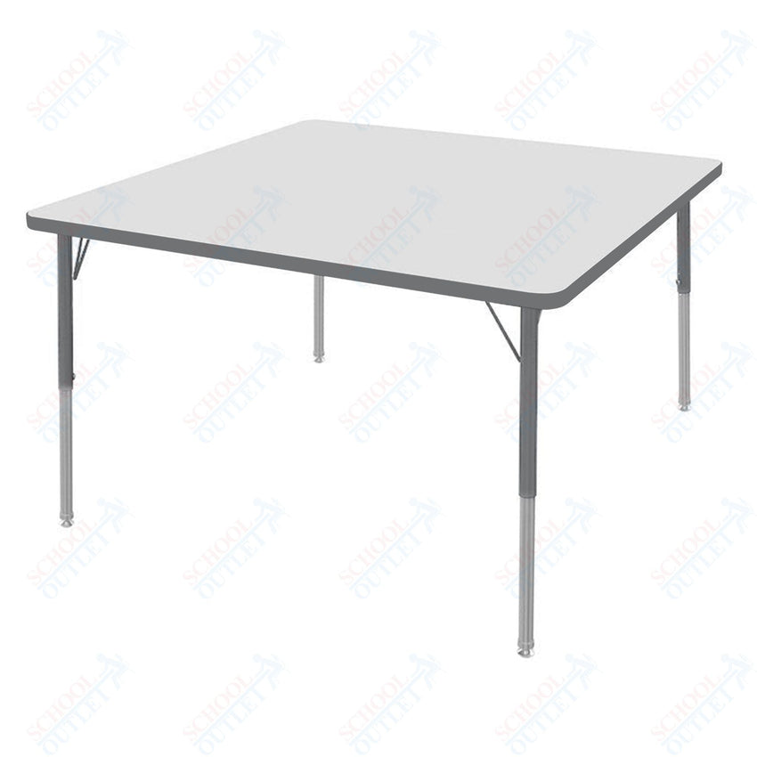 Marco MG2200 Series 42" Square Activity Table w/ Dry Erase Top Adj Height 21" - 30" (MG2214 - DB) - SchoolOutlet