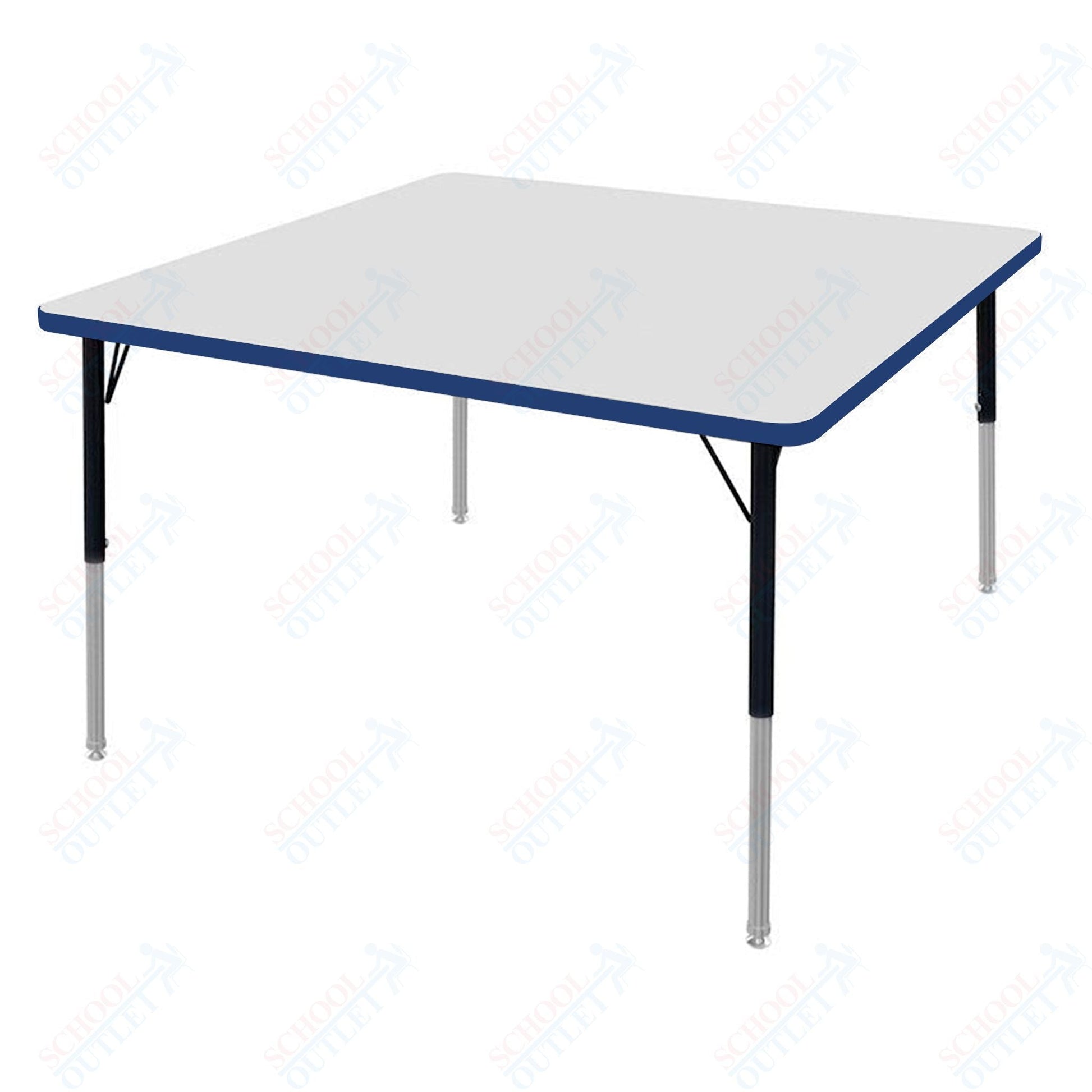 Marco MG2200 Series 42" Square Activity Table w/ Dry Erase Top Adj Height 21" - 30" (MG2214 - DB) - SchoolOutlet