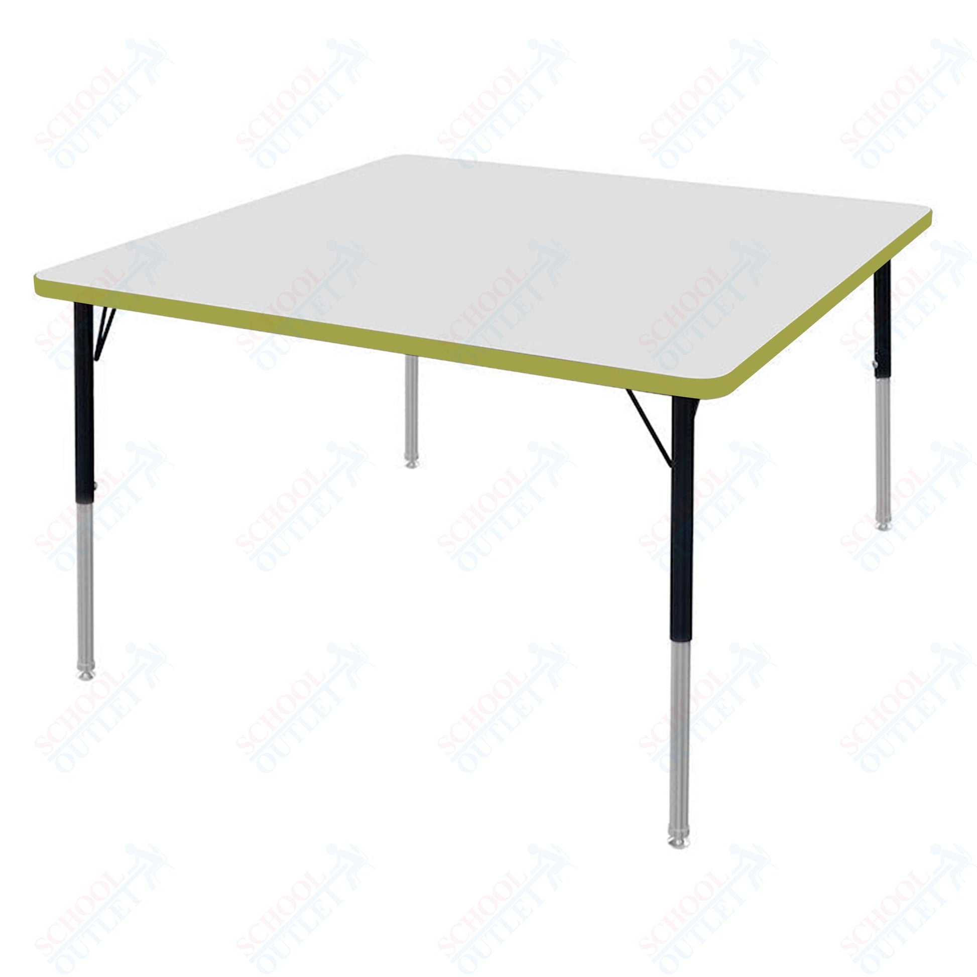 Marco MG2200 Series 42" Square Activity Table w/ Dry Erase Top Adj Height 21" - 30" (MG2214 - DB) - SchoolOutlet